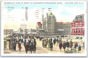 1922 Atlantic City NJ Boardwalk Marlborough-Blenheim Hotel Vintage Postcard