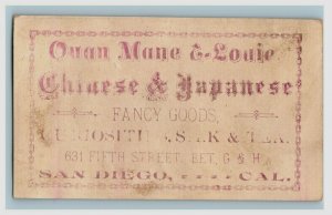 1884 Rare Quon Mane & Louie San Diego Chinese Business Man Importer P219 