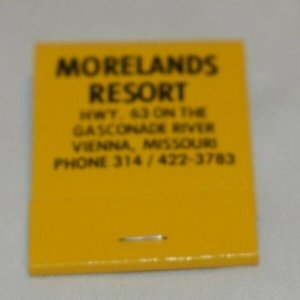 Morelands Resort Vienna Missouri Fishing Yellow 20 Strike Matchbook