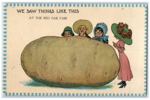 1912 We Saw Things Like This Red Oak Fair Exaggerated Red Oak Iowa IA Postcard