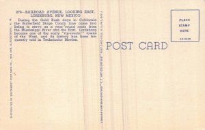 Linen Postcard Railroad Avenue, Looking East in Lordsburg, New Mexico~130776