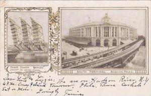 Massachusetts Boston Three Tower Bridges 1904