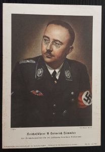 GERMANY THIRD 3rd REICH ORIGINAL ARTIST VDA MAXI CARD PRINT HEINRICH HIMMLER