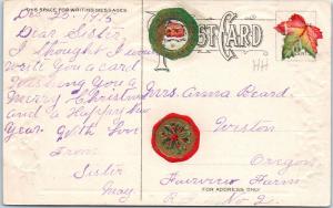 ARTS & CRAFTS Style CHRISTMAS GREETING  Christmas Bells 1915   Postcard