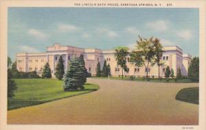 New York Saratoga Springs The Lincoln Bath House 1948 Curteich