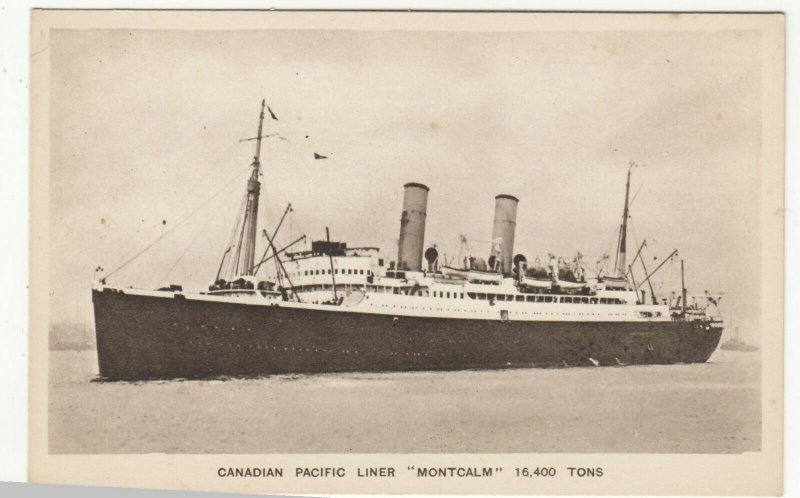 Shipping; Canadian Pacific Liner Montcalm, 16400 Tons PPC, Unused, c 1930's 