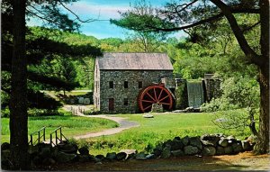 Grist Mill Longfellow Wayside Inn Dudbury Massachusetts UNP Chrome Postcard L9