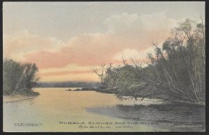 Hubble Slough & River Sabula Iowa Unused c1910s