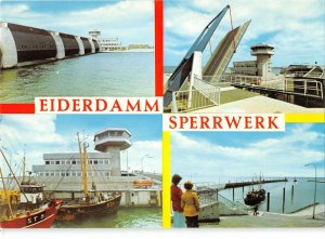 B110414 Germany Eiderdamm Sperrwerk Harbour Fishing Boats Bateaux Panorama