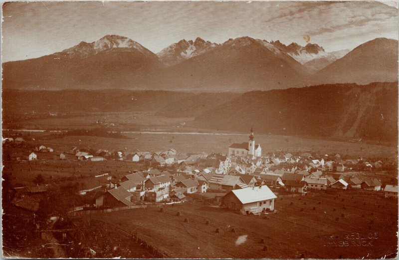 Zirl gegen die Kalkkogel Austria Karl Redlich c1915 Real Photo Postcard G18