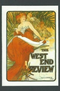 1986 Post Card Alphonse Mucha The West End Review 1898 Repo 6 X 4