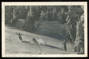 h2083 - STE. AGATHE DES MONTS Quebec Postcard 1948 Skiing