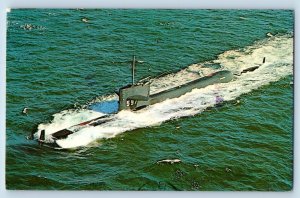 New Haven Connecticut CT Postcard USS Tullibee First Nuclear Powered Submarine
