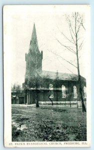 FREEBURG, Illinois IL ~ ST. PAUL'S EVANGELICAL CHURCH c1910s Postcard