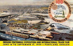 Oregon Centennial Exposition International Trade Fair Portland 1959 postcard