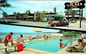 St Petersburg, Florida PLAZA BEACH APT MOTEL Bathing Beauties ROADSIDE Postcard