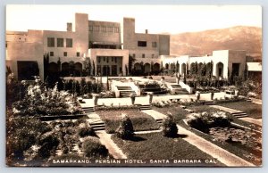 Postcard Samarkand, Persian Hotel & Gardens Santa Barbara California RPPC c1911