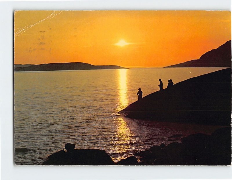 Postcard The midnight sun at Hammerfest, Norway