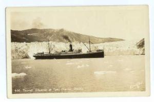 RPPC of Tourist Steamer at Taku Glacier in Alaska AK