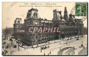 Old Postcard The Paris City Hall