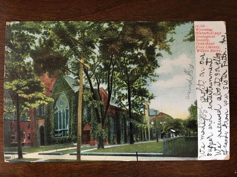 1907 Historical & Geological Soc., Osterhout Free Library,Wilkes Barre, PA d19