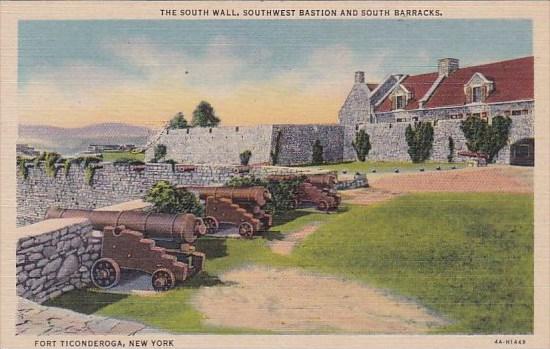 New York Fort Ticonderoga The South Wall Southwest Bastion And South Barracks