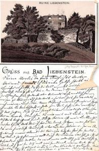 Bad Liebenstein Germany Gruss aus Ruins Antique Postcard J39623