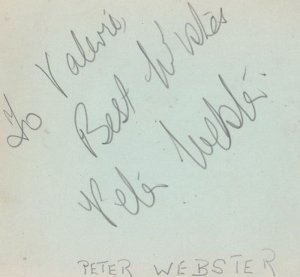 Peter Webster Blackpool Pier Entertainer Antique Hand Signed Autograph Page