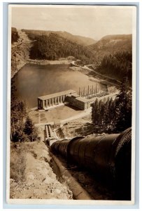 Germany Postcard Schwarza Reservoir Dam c1940's Unposted Vintage RPPC Photo