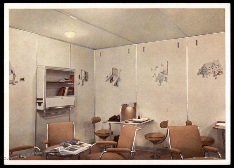 Zeppelin Hindenburg Interior View Writing Room Postcard