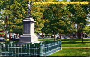 Pennsylvania Honesdale Civil War Monument In Central Park