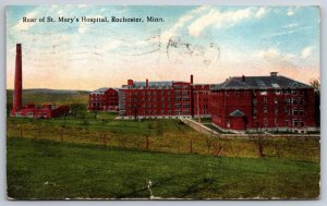 Rochester Minnesota~Rear View Of St Marys Hospital~PM 1914~Vintage Postcard