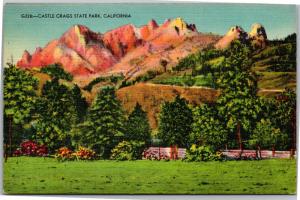 Castle Crags State Park, California Vintage Linen c1957 Postcard G07