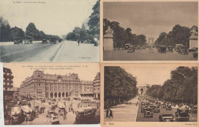 PARIS CARS AUTOMOBILES IN STREET LIFE VIE DANS LA RUE 1000 CPA (mostly pre-1940)