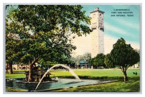 Fort Sam Houston Quadrangle San Antonio Texas TX UNP Linen Postcard N18