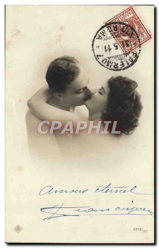 Postcard Old erotic Nude Woman