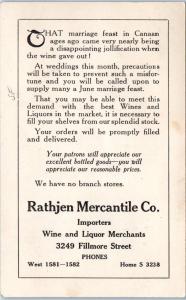 RPPC  SAN FRANCISCO, CA  BEAUTIFUL WOMAN AD for RATHJEN MERC Co.  1912  Postcard