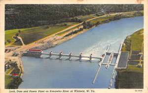 Lock, Dam, Power Plant on Kanawha River - Winfield, West Virginia WV  