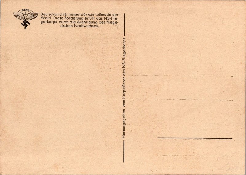 Mint Germany Aviation Luftwaffe WW2 PPC Picture Postcard NS Fliegerkorps Eagle