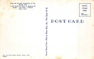 Ames, Iowa IA    SOLAR INN RESTAURANT  Story County  ROADSIDE  Vintage Postcard