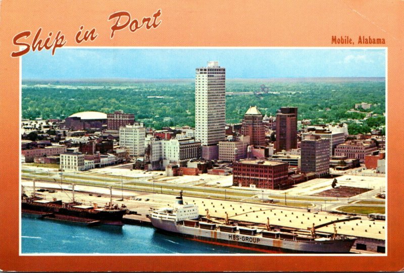 Alabama Mobile Downtown Skyline Showing State Dock On Mobile River 1987