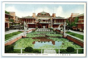 c1920's View of Small Pond in the Center Imperial Hotel Tokyo Japan Postcard