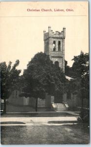 LISBON, Ohio  OH    CHRISTIAN CHURCH    ca 1910s   Postcard