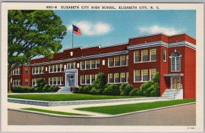 Elizabeth City High School NC Vintage Postcard Asheville Post Card Co. H82