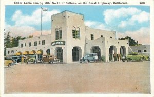 Postcard 1920s California Coast Highway Santa Lucia Inn autos Pacific 23-13145