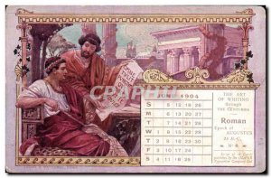 Old Postcard The art of writing throught eh centuries Romans June 1904