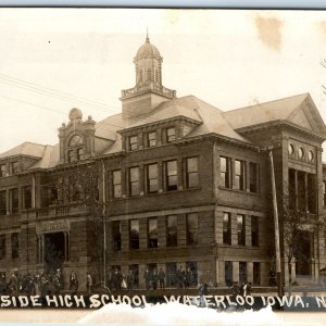 c1910s Waterloo, IA West High School Sharp RPPC Students Nortons Real Photo A193