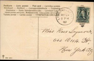 Easter Children Chicken Twigs Imagination Embossed Vintage Postcard