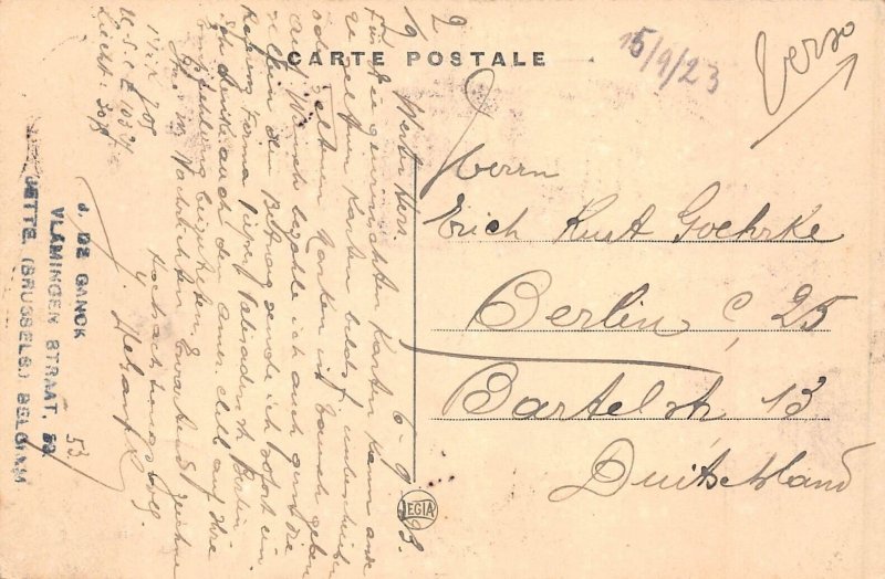 L134 Belgium 1923 Brussels Panoramic View vintage postcard