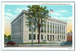 1934 US Post Office And Court House Danville VA, New Decoration Tobacco Postcard